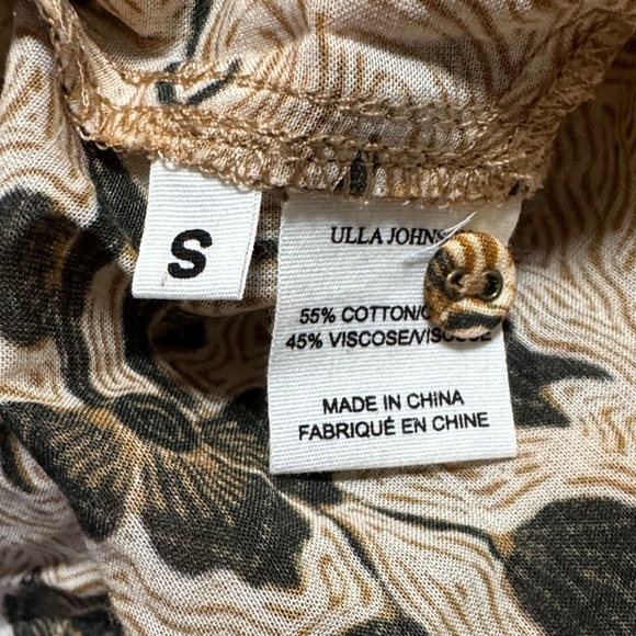 ULLA JOHNSON Agadir Cover-Up Midi Floral Pattern Dress Tassel Tie Puff Sleeve S - Picture 15 of 15